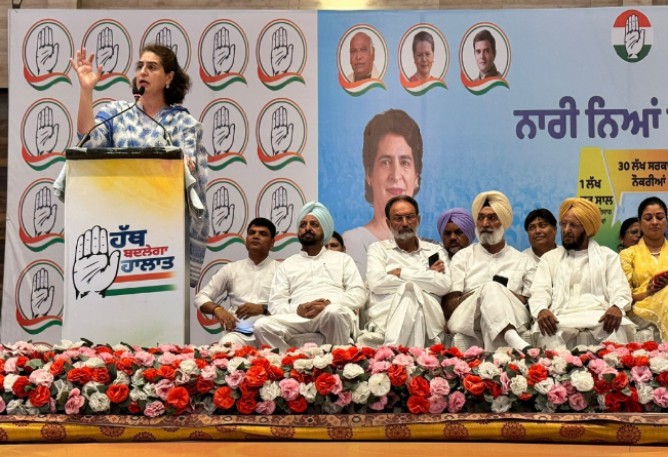 Priyanka Gandhi reached Patiala to campaign in favor of Dr. Gandhi